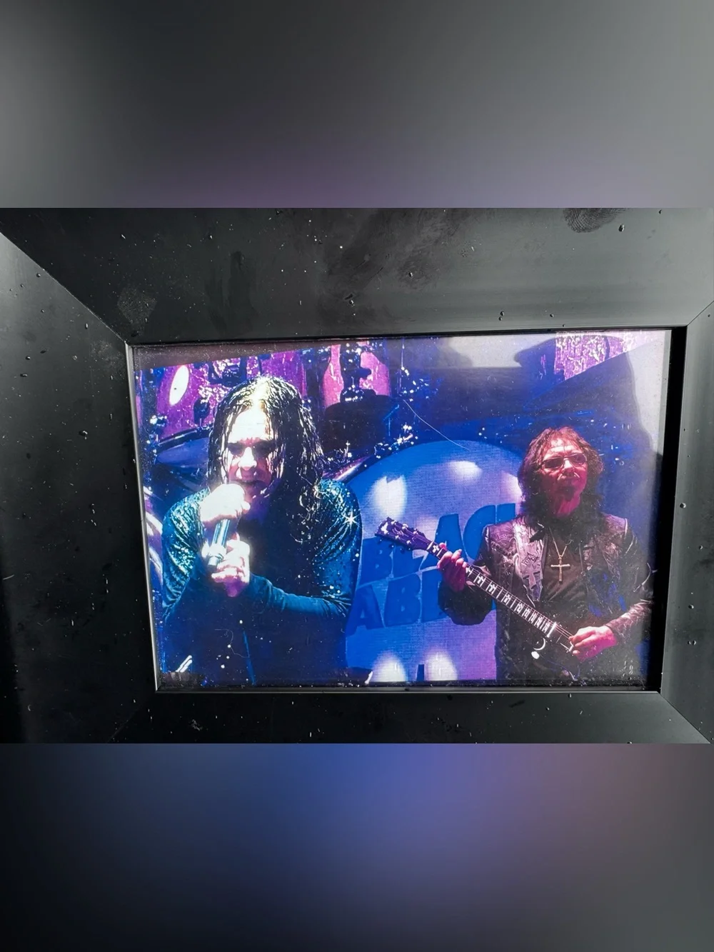 Original Black Sabbath 2016 Front Row Photo | Ozzy Osbourne & Tony Iommi | Frame - Picture 7 of 9